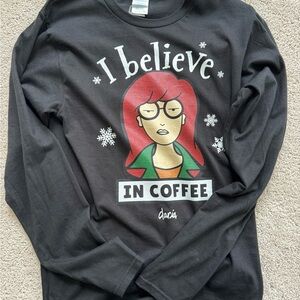 Daria 'I Believe in Coffee' Long Sleeve Shirt